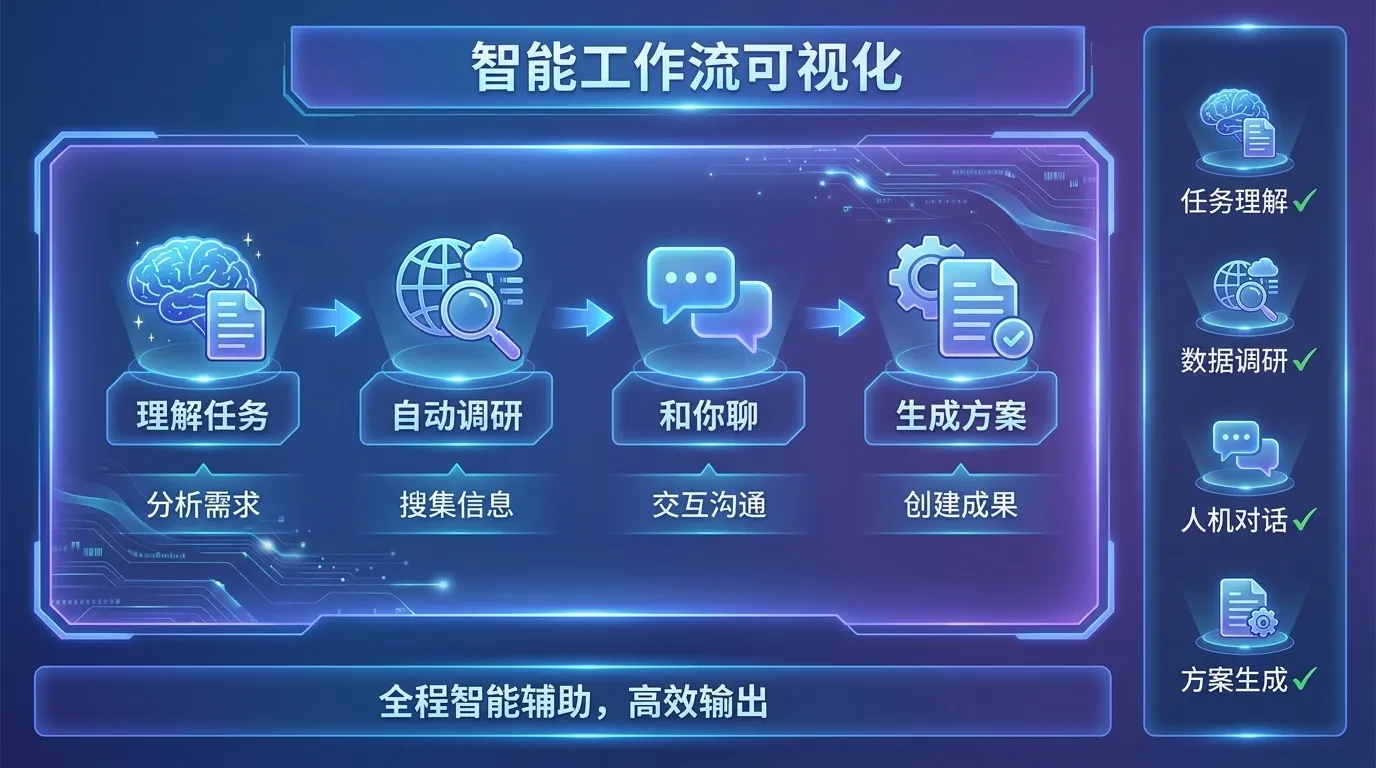 循环设计器四步流程:理解→调研→研讨→生成