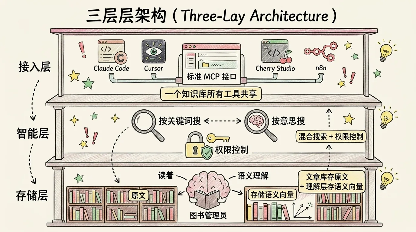 三层架构:存储层、智能层、接入层