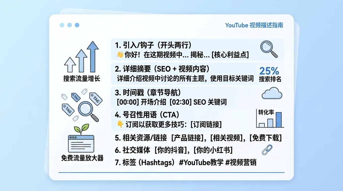 YouTube 描述区怎么写？结构模板与 SEO 优化指南