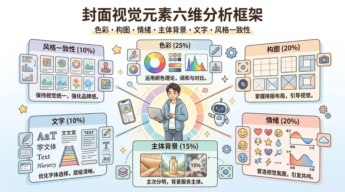 封面视觉元素六维分析框架